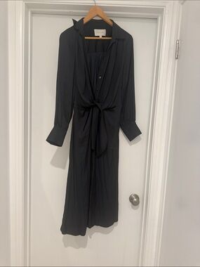 brochu walker black embroidered ruffle midi dress Embroidered Ruffle Midi Dress main image 0